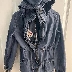 Cotton On Women's Hooded Bomber Jacket in Gray